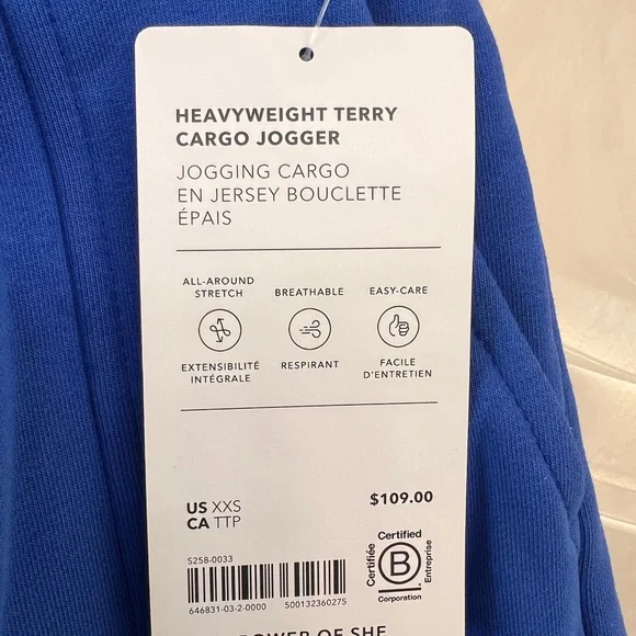 Athleta Royal Blue Heavy Weight Terry Cargo Joggers 
Sz XXS 
Casual/ gym - Picture 6 of 6